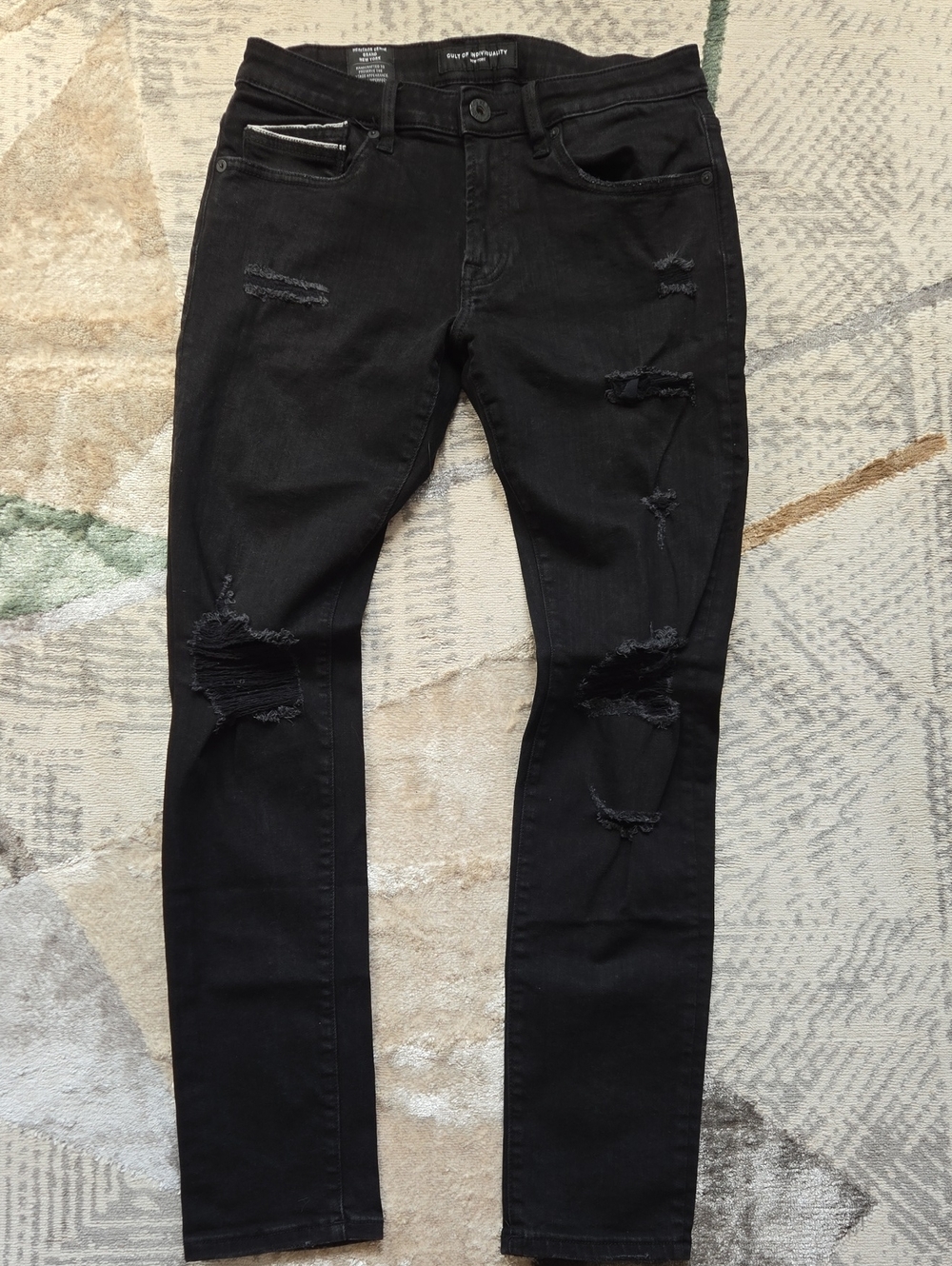 Cult of Individuality Black Ripped Slim Jeans